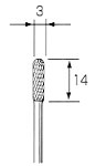 超硬カッター 砲弾型 φ3.0x14mm (3mm軸)