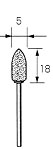 軸付砥石 砲弾型 ブルー(SA) φ5 x 18mm (#80)