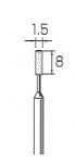 ダイヤモンド・バー 円筒型 Φ1.5x8mm (軸径3.0mm)