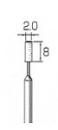 ダイヤモンド・バー 円筒型 Φ2.0x8mm (軸径3.0mm)