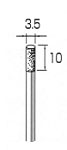 ダイヤモンド・バー 円筒型 Φ3.5x10mm (軸径3.0mm)