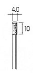 ダイヤモンド・バー 円筒型 Φ4.0x10mm (軸径3.0mm)