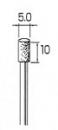 ダイヤモンド・バー 円筒型 Φ5.0x10mm (軸径3.0mm)