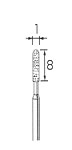 ダイヤモンド・バー砲弾型 Φ1.0x8mm (軸径3.0mm)