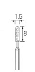 ダイヤモンド・バー砲弾型 Φ1.5x8mm (軸径3.0mm)