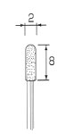 ダイヤモンド・バー砲弾型 Φ2.0x8mm (軸径3.0mm)