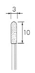 ダイヤモンド・バー砲弾型 Φ3.0x10mm (軸径3.0mm)