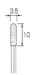 ダイヤモンド・バー砲弾型 Φ3.5x10mm (軸径3.0mm)