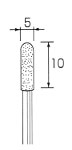 ダイヤモンド・バー砲弾型 Φ5.0x10mm (軸径3.0mm)