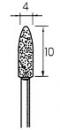 ダイヤモンド・バー トンガリ型先丸 Φ4.0x10mm (軸径3.0mm)