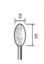 ダイヤモンド・バー 楕円型 Φ3.0x5mm (軸径3.0mm)