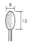 ダイヤモンド・バー 楕円型 Φ6.0x10mm (軸径3.0mm)