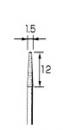 ダイヤモンド・バー テーパー先切型 Φ1.5x12mm (軸径3.0mm)