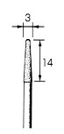 ダイヤモンド・バー テーパー先切型 Φ3.0x12mm (軸径3.0mm)