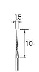 ダイヤモンド・バー テーパー先トンガリ型 Φ1.5x10mm (軸径3.0mm)