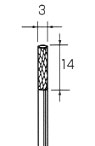 超硬カッター 円筒型 φ3.0x14mm (3mm軸)