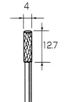 超硬カッター 円筒型 φ4.0x12.7mm (3mm軸)