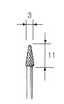 超硬カッター テーパー先切型 φ3.0x11mm (3mm軸)